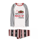 Christmas Matching Family Pajamas Believe Christmas Tree Gray Reindeer Pants Pajamas Set