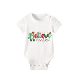 Christmas Matching Family Pajamas Believe String Light Short Pajamas Set