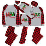 Christmas Matching Family Pajamas Love Christmas Trucks Gray Pajamas Set