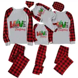 Christmas Matching Family Pajamas Love Christmas Trucks Gray Pajamas Set