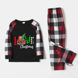 Christmas Matching Family Pajamas Love Christmas Trucks Black White Plaids Pajamas Set