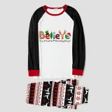 Christmas Matching Family Pajamas Believe Gingerbread Man Gray Reindeer Pants Pajamas Set
