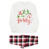 Christmas Matching Family Pajamas Snowflake Love My Family Red Pajamas Set