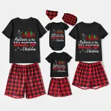 Christmas Matching Family Pajamas Believe Christmas Tree Black Pajamas Set