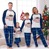 Christmas Matching Family Pajamas Believe Christmas Tree Blue Pajamas Set