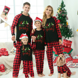 Christmas Matching Family Pajamas Snowflake Love My Family Black Pajamas Set