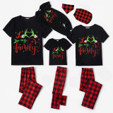 Christmas Matching Family Pajamas Snowflake Love My Family Black Pajamas Set