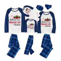 Christmas Matching Family Pajamas Believe Christmas Tree Blue Pajamas Set