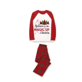 Christmas Matching Family Pajamas Believe Christmas Tree Red Pajamas Set