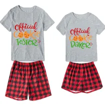 Christmas Couple Pajamas Matching Sets Official Cookie Tester & Baker Adult Loungwear Short Pajamas Set