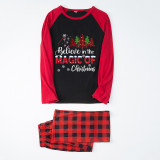 Christmas Matching Family Pajamas Believe Christmas Tree Black White Plaids Pajamas Set