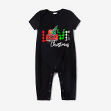 Christmas Matching Family Pajamas Love Christmas Trucks Black Reindeer Pants Pajamas Set