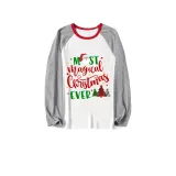 Christmas Matching Family Pajamas Magical Christmas Tree Gray Reindeer Pants Pajamas Set