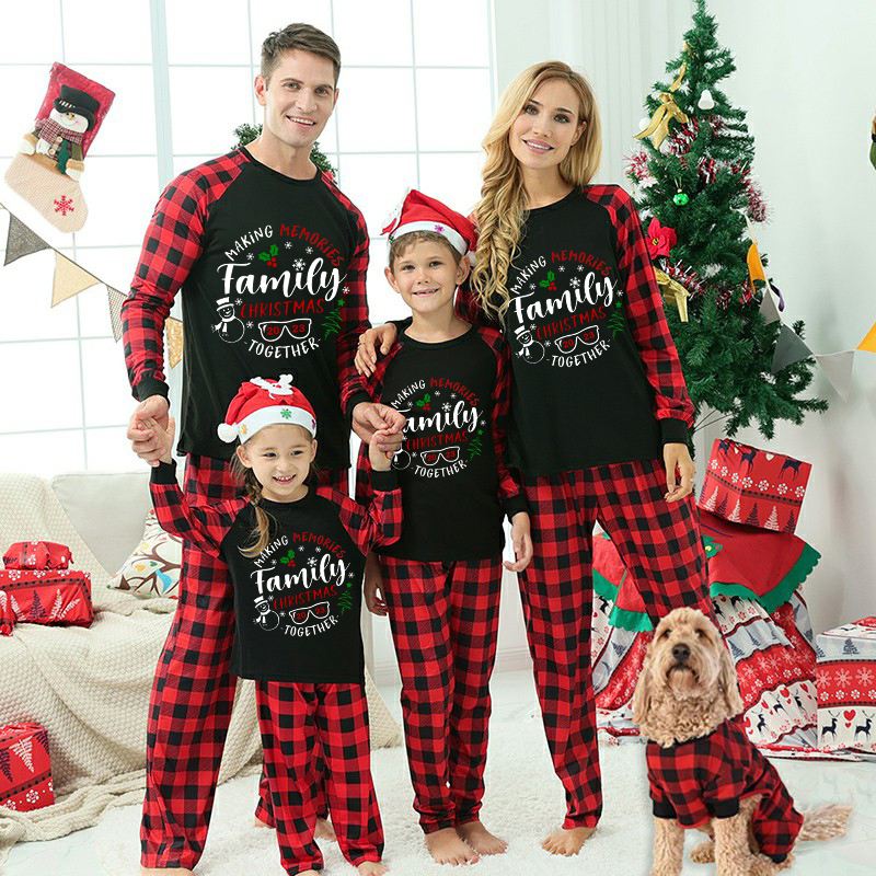 Christmas Matching Family Pajamas 2023 Family Christmas Together Black Pajamas Set