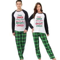 Christmas Couple Pajamas Matching Sets Dear Santa She's & He's The Naughty Ones Adult Loungwear Red Pajamas Set