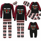 Christmas Matching Family Pajamas 2023 We Are Family Black Reindeer Pants Pajamas Set