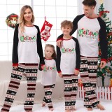 Christmas Matching Family Pajamas Believe String Light Gray Reindeer Pants Pajamas Set