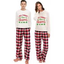Christmas Couple Pajamas Matching Sets All I Want For Christmas Is You Adult Loungwear Gray Pajamas Set