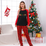 Christmas Matching Family Pajamas Believe Gingerbread Man Black White Plaids Pajamas Set