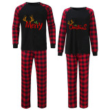 Christmas Couple Pajamas Matching Sets Deer Merry Christmas Adult Loungwear Gray Pajamas Set
