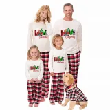 Christmas Matching Family Pajamas Love Christmas Trucks Red Pajamas Set