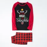Christmas Matching Family Pajamas Believe In The Magic Of Christmas Black White Plaids Pajamas Set