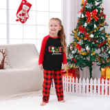Christmas Matching Family Pajamas Love Snowman Christmas Black White Plaids Pajamas Set