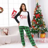 Christmas Couple Pajamas Matching Sets Christmas King & Queen Adult Loungwear Green Pajamas Set
