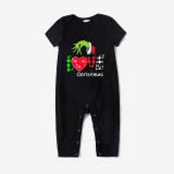 Christmas Matching Family Pajamas Love Christmas Black Reindeer Pants Pajamas Set