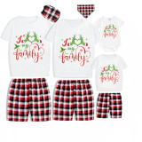 Christmas Matching Family Pajamas Snowflake Love My Family Short Pajamas Set