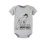 Christmas Matching Family Pajamas Funny Snowman How Snwflake Are Really Made Short Gray Pajamas Set