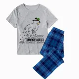 Christmas Matching Family Pajamas Funny Snowman How Snwflake Are Really Made Short Gray Pajamas Set