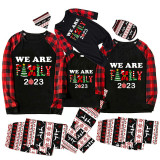 Christmas Matching Family Pajamas 2023 We Are Family Black Reindeer Pants Pajamas Set