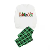 Christmas Matching Family Pajamas Believe Gingerbread Man Green Pajamas Set