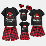 Christmas Matching Family Pajamas 2023 Family Christmas Hat Black Pajamas Set