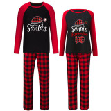 Christmas Couple Pajamas Matching Sets Santa's Favourite HO Adult Loungwear Black Pajamas Set