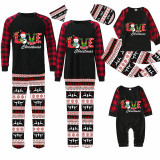 Christmas Matching Family Pajamas Love Snowman Christmas Black Reindeer Pants Pajamas Set