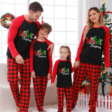 Christmas Matching Family Pajamas Love Christmas Trucks Black White Plaids Pajamas Set