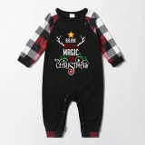 Christmas Matching Family Pajamas Believe In The Magic Of Christmas Black White Plaids Pajamas Set