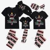 Christmas Matching Family Pajamas Believe In The Magic Of Christmas Black Reindeer Pants Pajamas Set