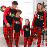 Christmas Matching Family Pajamas Love Snowman Christmas Black White Plaids Pajamas Set