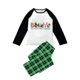 Christmas Matching Family Pajamas Believe Gingerbread Man Green Pajamas Set