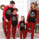Christmas Matching Family Pajamas Magical Christmas Tree Black White Plaids Pajamas Set