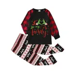Christmas Matching Family Pajamas Snowflake Love My Family Black Reindeer Pants Pajamas Set