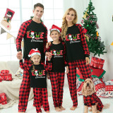 Christmas Matching Family Pajamas Love Snowman Christmas Black Pajamas Set