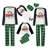 Christmas Matching Family Pajamas Love Christmas Green Pajamas Set