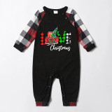 Christmas Matching Family Pajamas Love Christmas Trucks Black White Plaids Pajamas Set