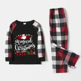 Christmas Matching Family Pajamas Magical Christmas Tree Black White Plaids Pajamas Set