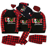 Christmas Matching Family Pajamas Love Snowman Christmas Black Pajamas Set