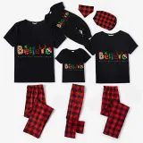 Christmas Matching Family Pajamas Believe Gingerbread Man Black Pajamas Set